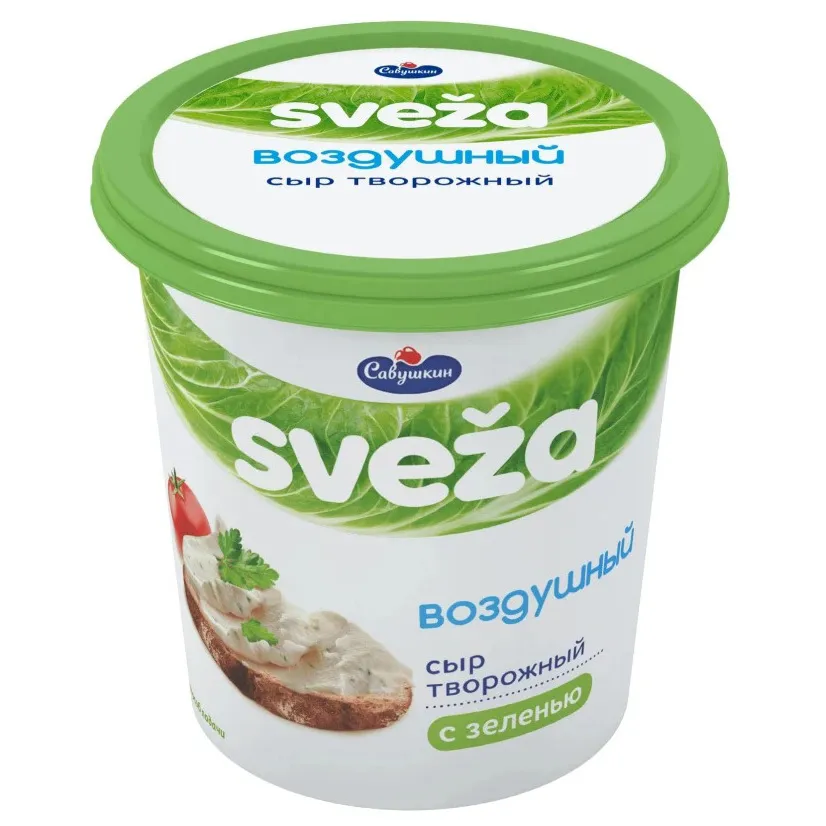 Сыр творожный Савушкин 60% с зеленью 150г
