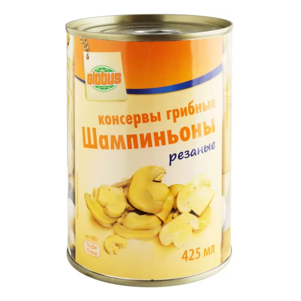 Шампиньоны  Globus резаные 425г