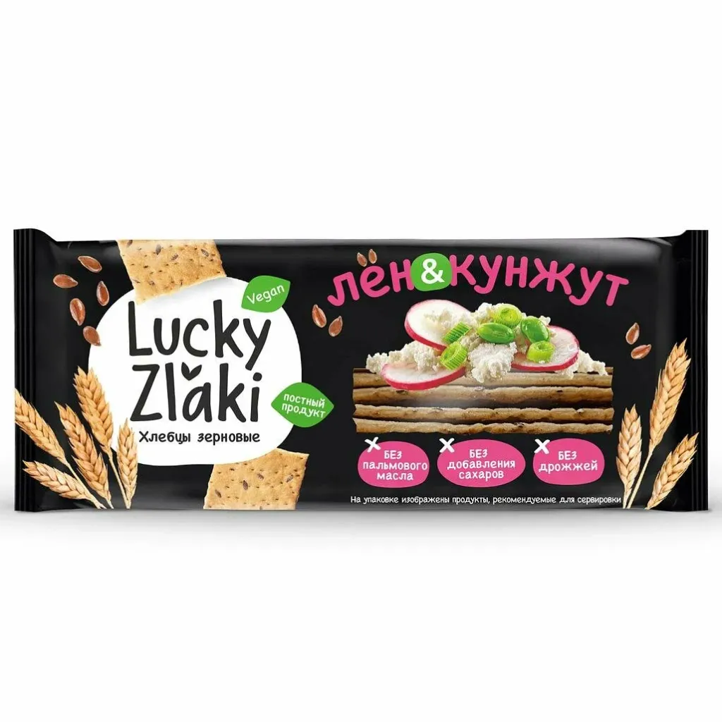 Хлебцы Lucky Zlaki Лен кунжут 105г