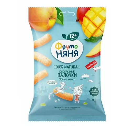 Палочки Кукурузные ФрутоНяня с манго и яблоком 20г