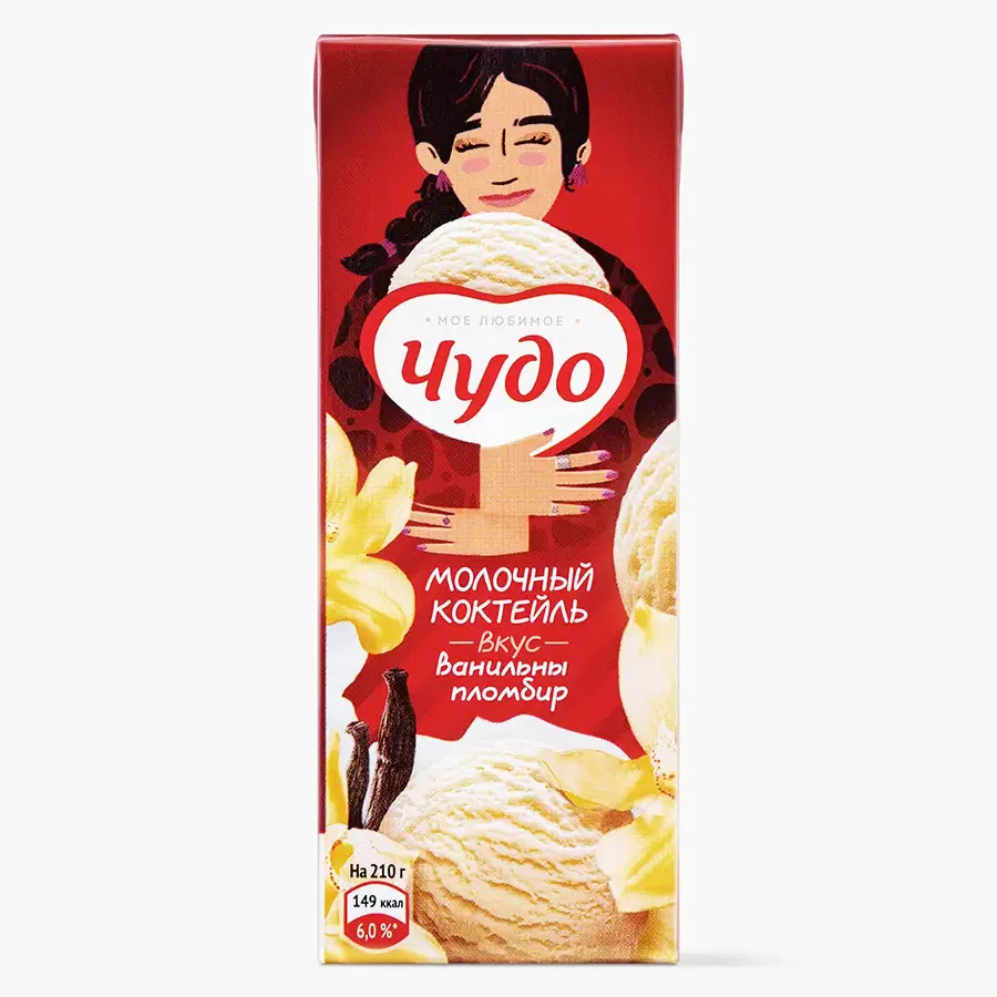 Коктейль мол Чудо 2% тетра/пак 0,2л Ванил пломбир