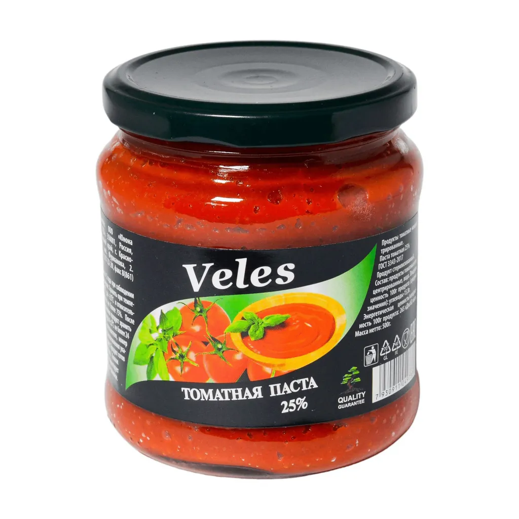 Томатная паста Veles 25% ст/б 500мл