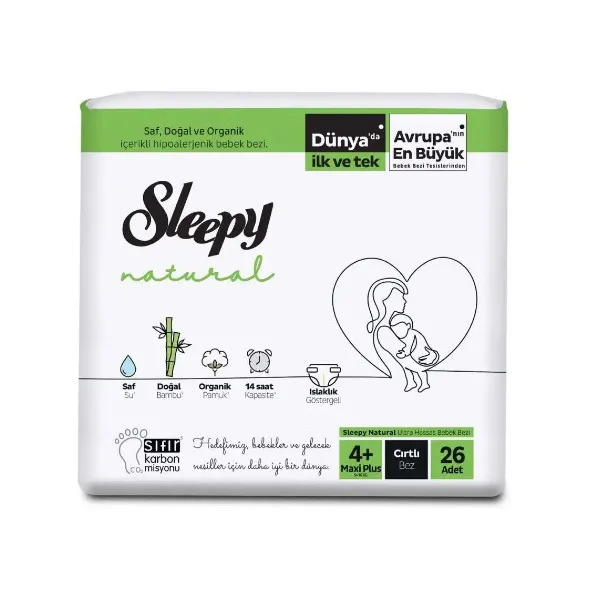 Подгузники трусики Sleepy Natural Jumbo Maxi Plus 9- 26шт