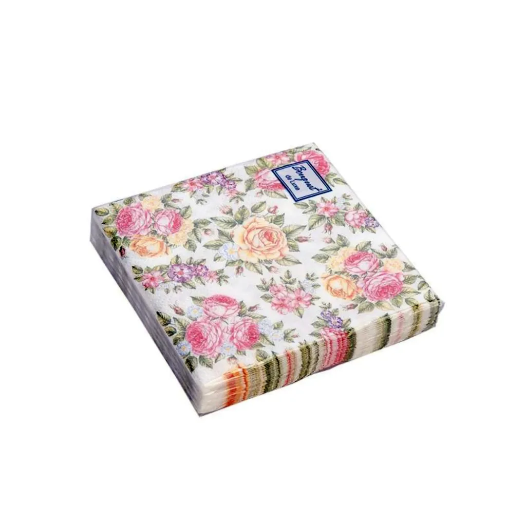 Салфетки бумажные "Bouquet de Luxe" Поле роз, 3 слоя, 24х24 см, 25 шт