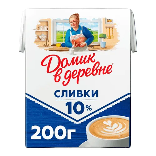 Сливки Домик в деревне 10% стер с кр 200г