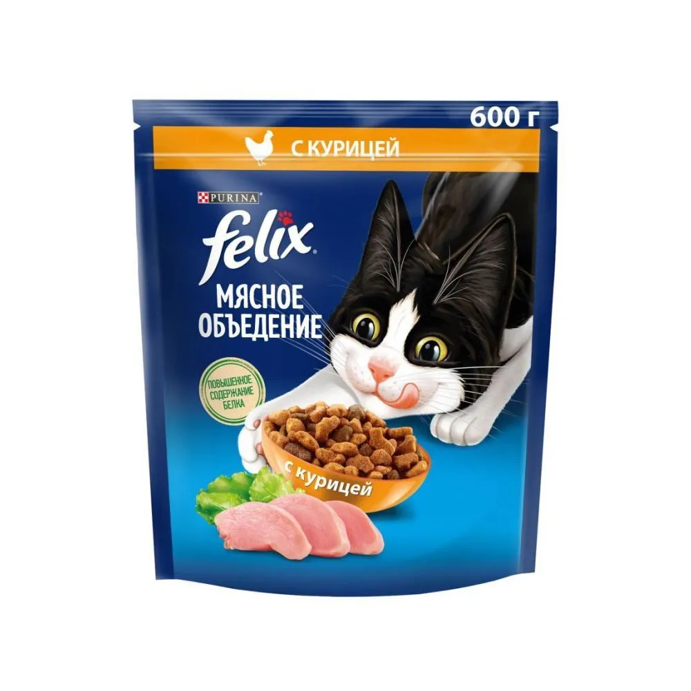 Корм Felix сухой Мясное объедение Курица 600 г