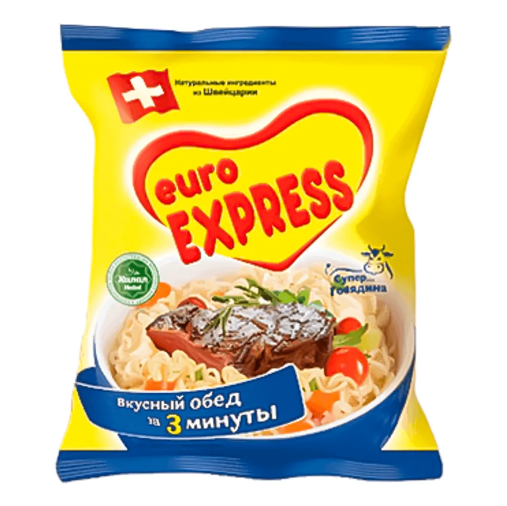 Лапша Euro Express б/п супер Говядина м/у 60г