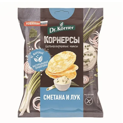 Чипсы Dr. Korner Корнерсы Сметана и лук 50г