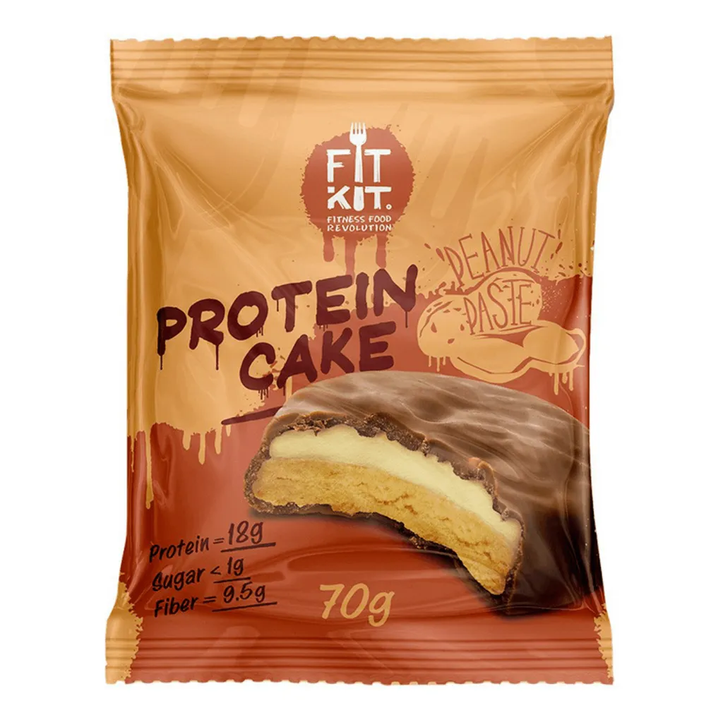 Десерт глазированный кейк FK Protein cake Арахисовая паста 70г