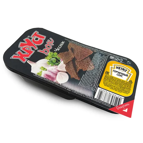 Гренки со вкусом Чеснока и горчичный соус Heinz 25мл