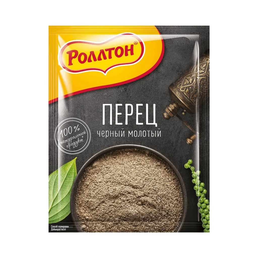 Приправа Роллтон Перец черный молотый 25г