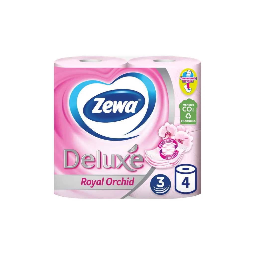 Туалетная бумага ZEWA Deluxe с ароматом орхидеи 3сл.-4шт.