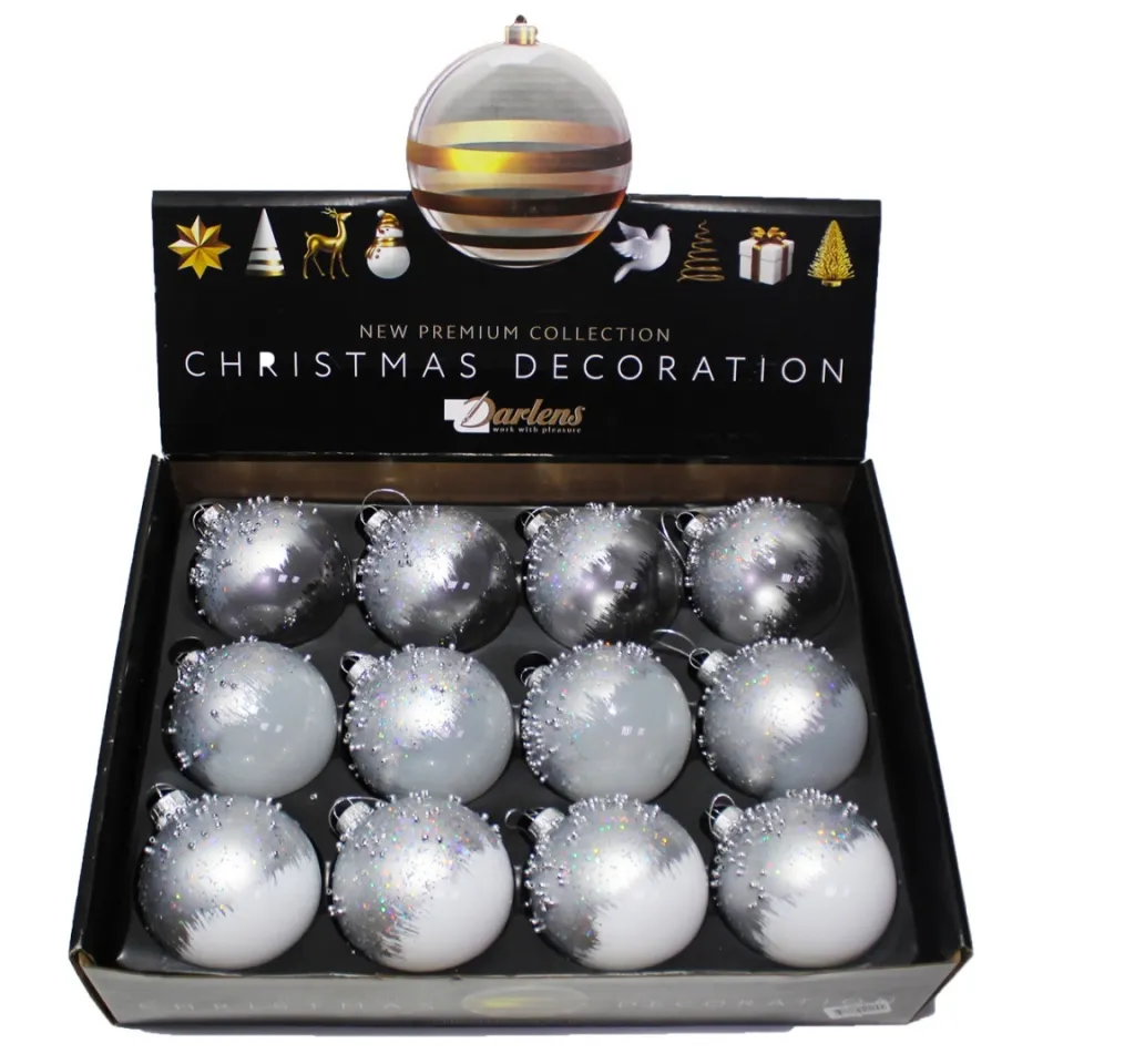 Шар ёлочный 8см стекло DRL05342 Darlens 12