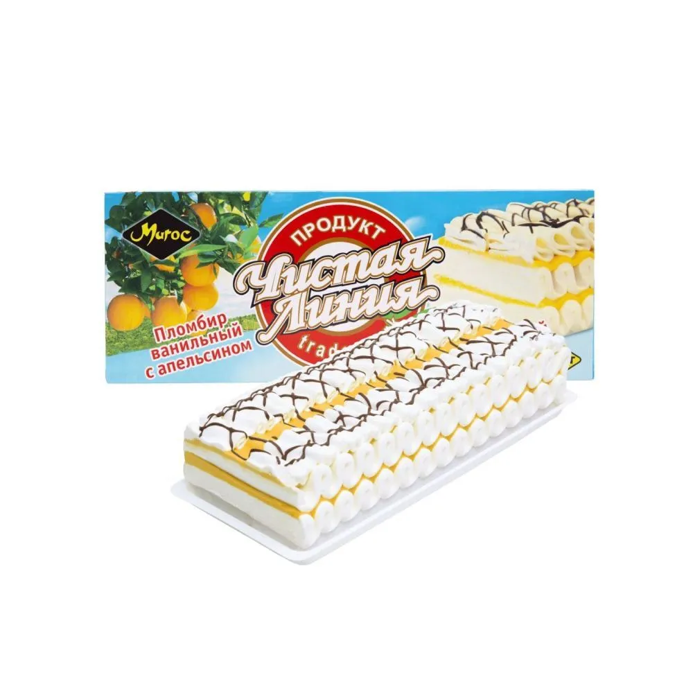 Мороженое Чистая Линия пломбир ванильный с апельсином 450 г