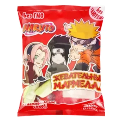 Мармелад жевательный Naruto вкус персика. клубники и апельсина 70г