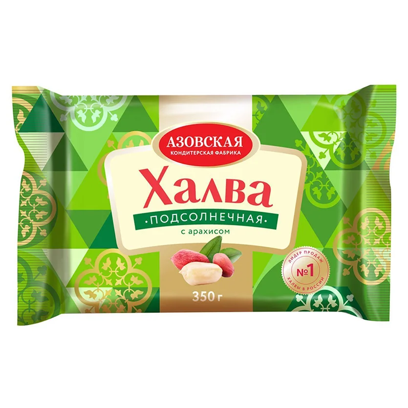 Халва Азовская подсолнечная с арахисом 350 г
