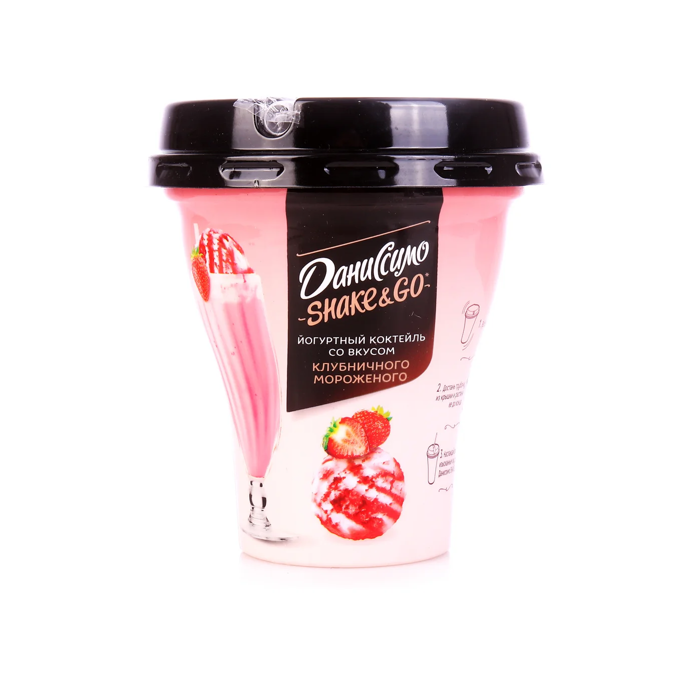 Йогуртный коктейль Даниссимо Клубничное мороженое
