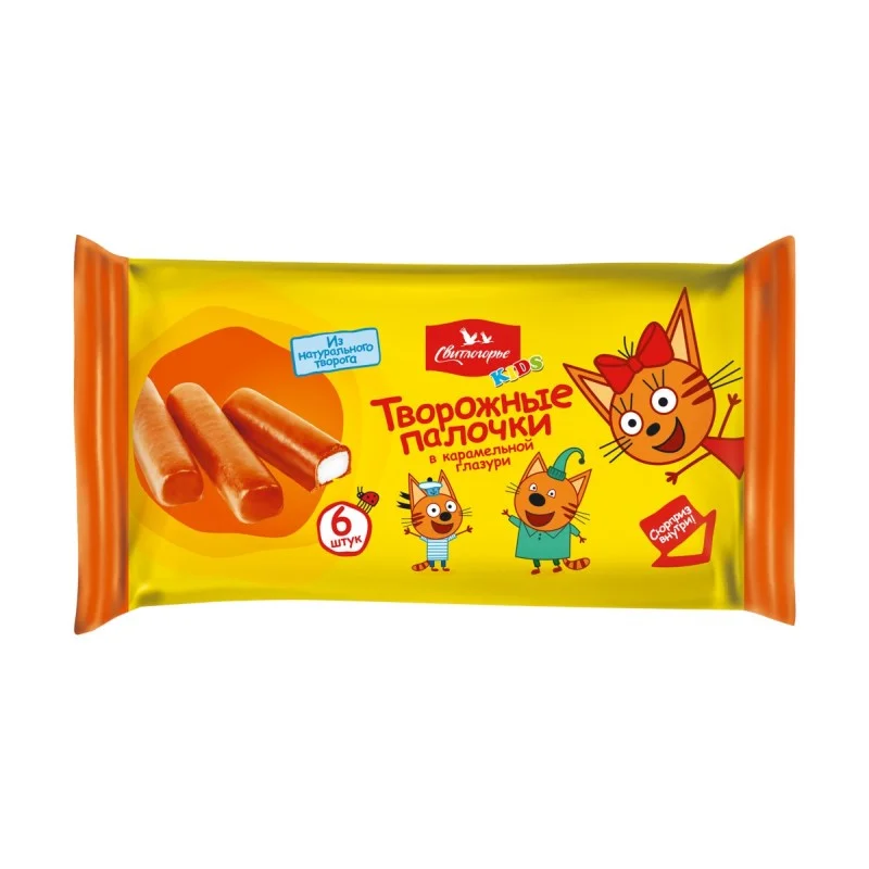Сырки творожные Три Кота карамель в виде палочек 16% 6шт 180 г