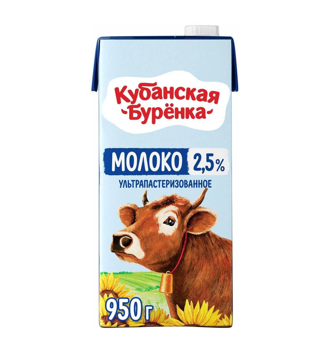 Молоко Кубанская Буренка 2.5% ультрапастеризованное 950г