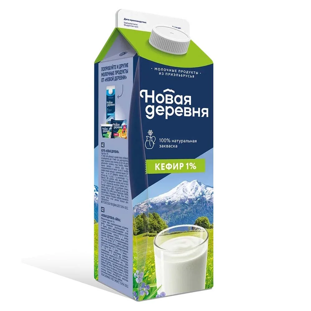 Кефир Новая деревня 1% п/пак 0,9л