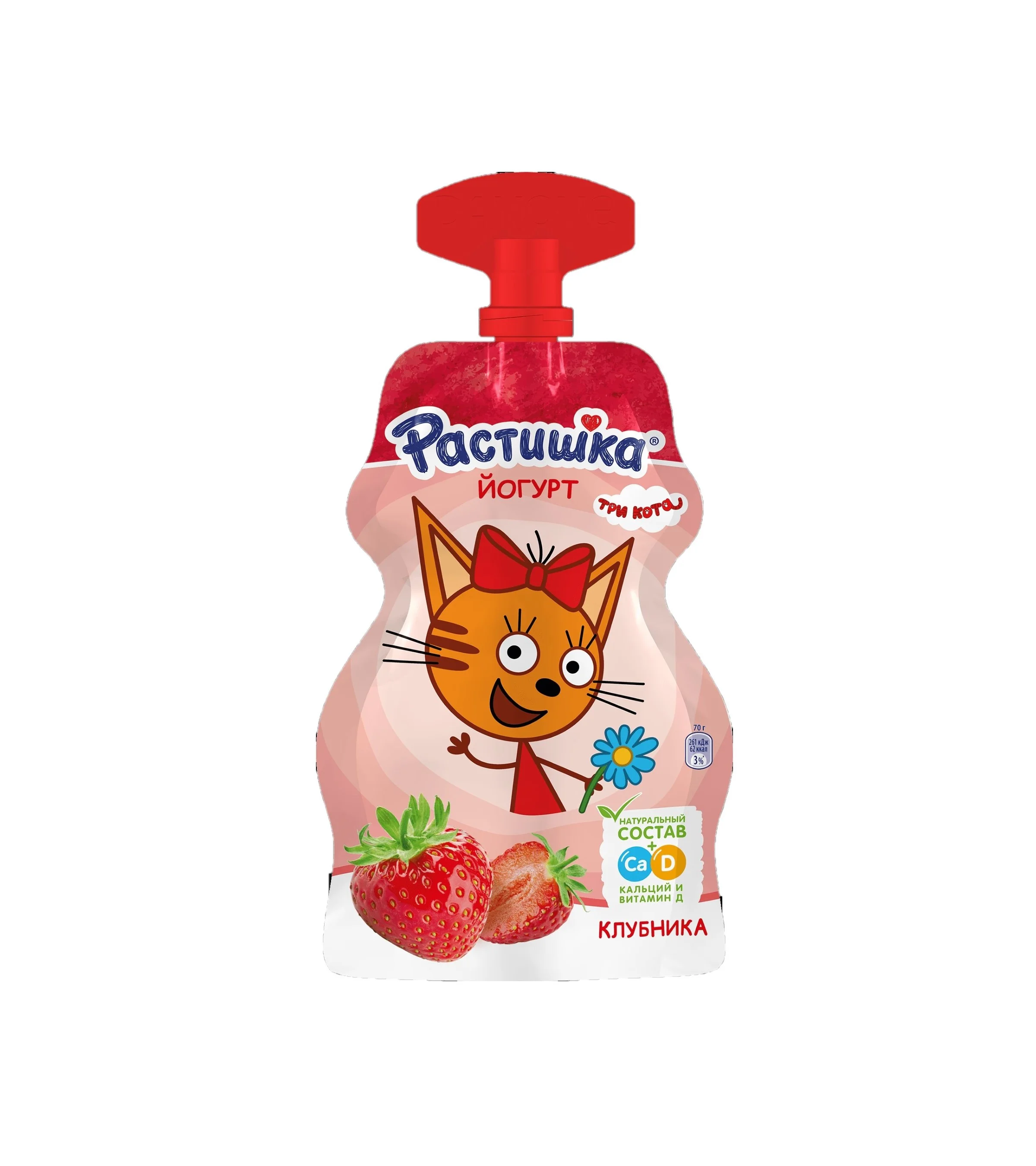 Йогурт Растишка дой/пак  клубника 70 г