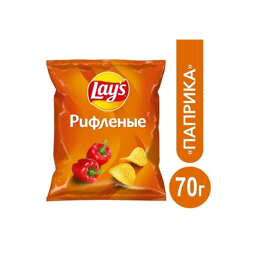 Чипсы Лейс Рифленые Паприка 70 г