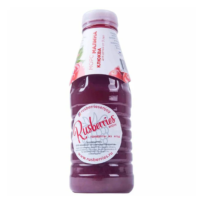 Морс Rusberries натуральный Ягодный пл/б 0,5л Малина Клюква