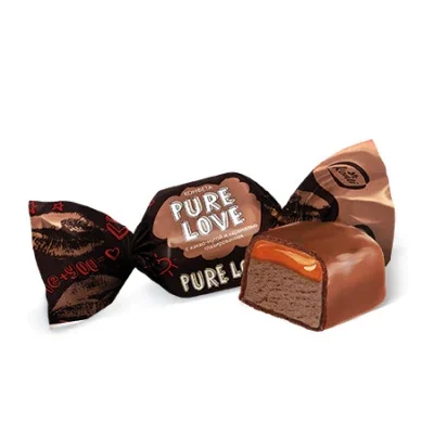 Конфеты Pure Love с какао нугой воздушн рисом и карамелью KONTI