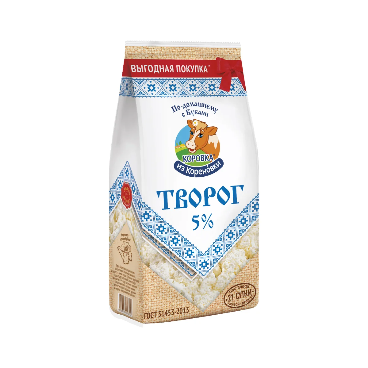 Творог Коровка из Кореновки 5% пакет 300г