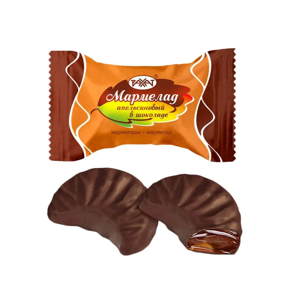 Конфеты Мармелад апельсин в шоколаде Рахат