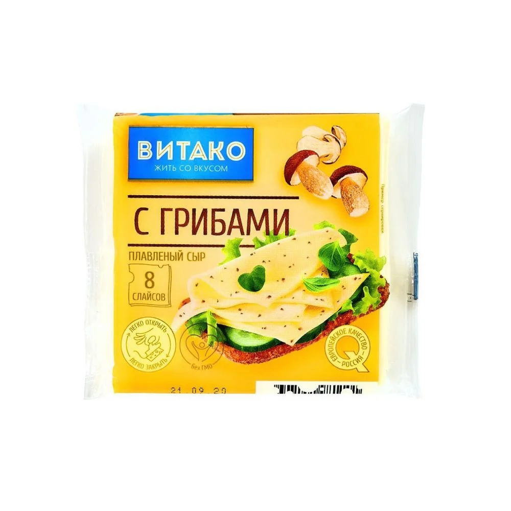 Сыр плавленый Витако С грибами 45% нарезка 130 г