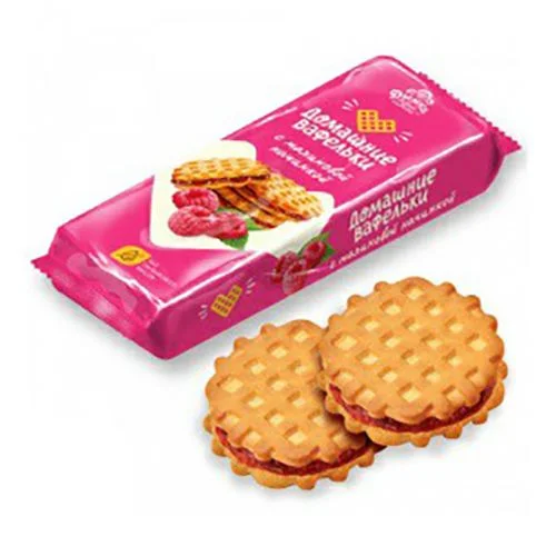 Печенье КИО Домашние вафельки малина 155 г