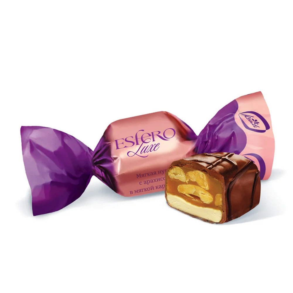 Конфеты Эсферо нуга с арахисом в мягкой карамели Konti