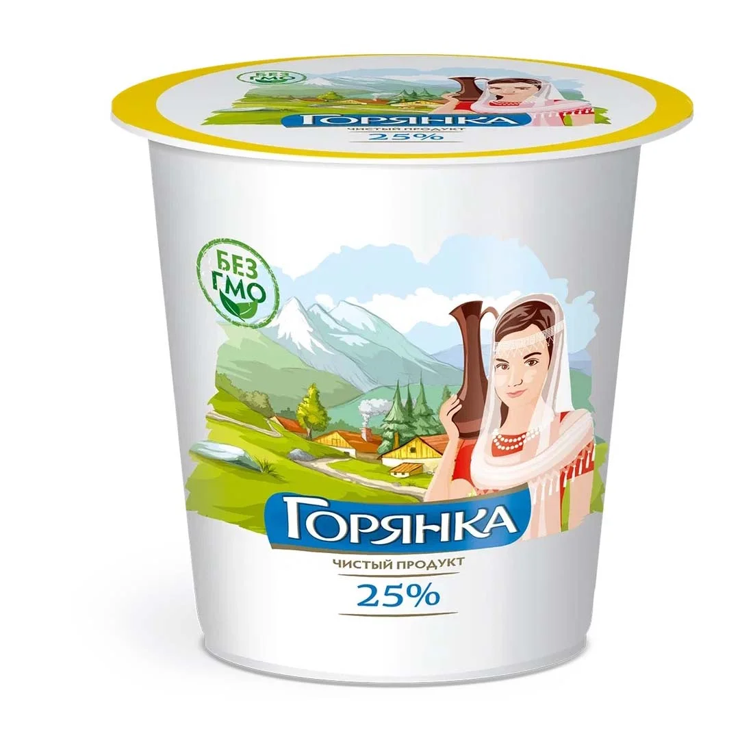 МП с ЗМЖ по технологии сметаны Горянка 25% стакан 400г