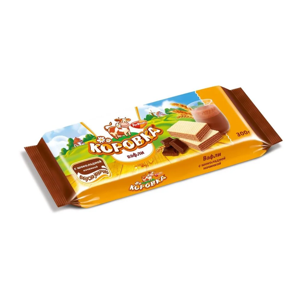 Вафли Коровка с шоколадной начинкой РотФронт 300г