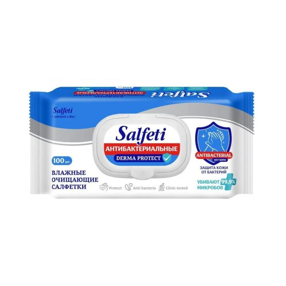Салфетки влажные Salfeti антибактериальные 100шт