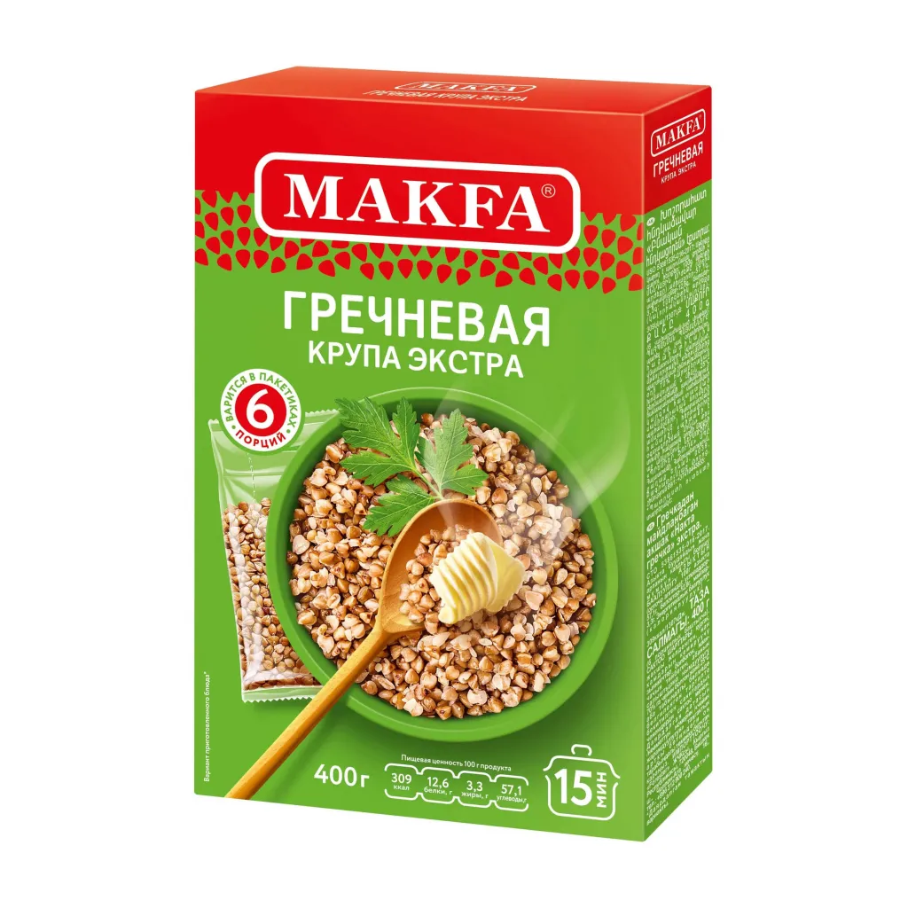 Крупа Makfa гречневая Экстра вар/пак 400г