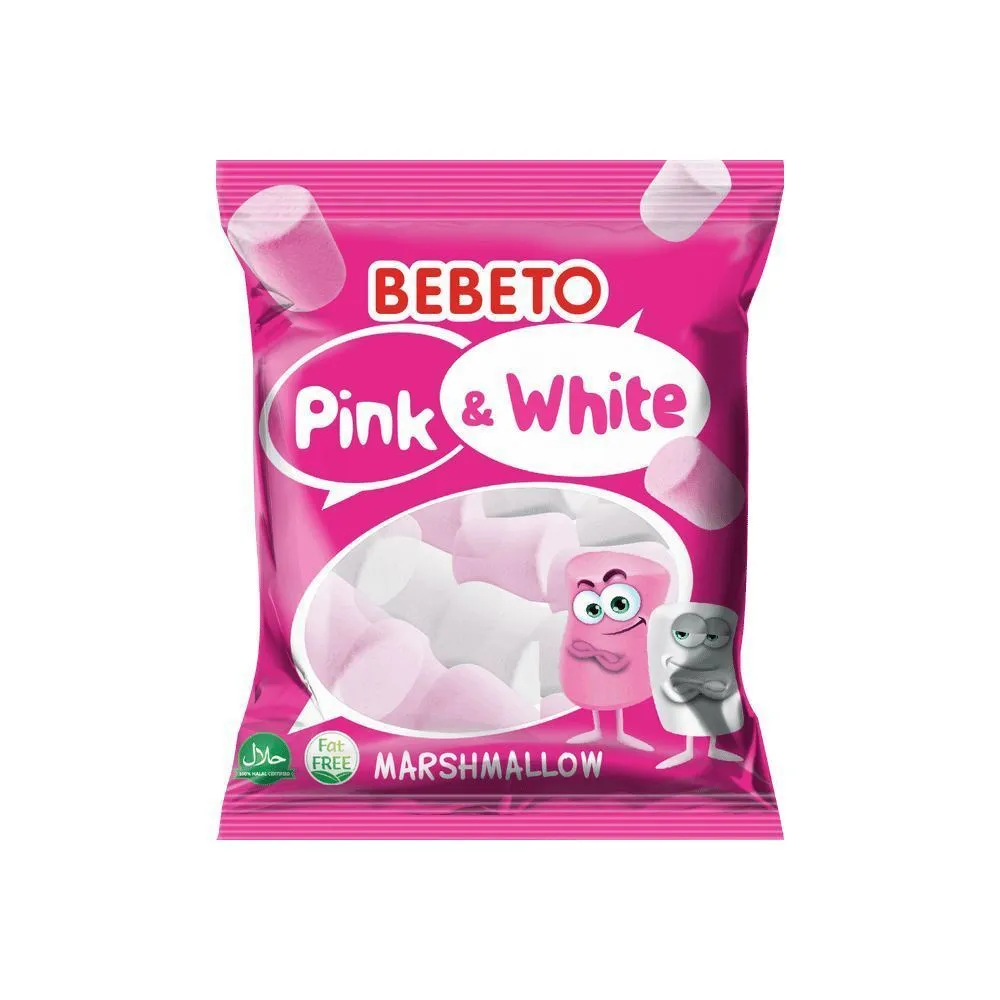 Маршмеллоу BEBETO Pink&White Ваниль и клубника 60 г
