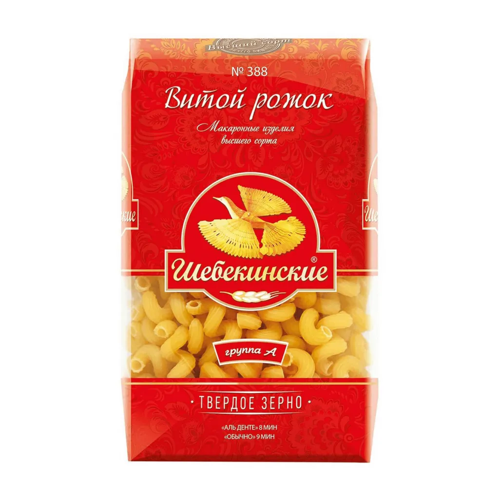 Макароны Шебекинские 388 Витой рожок 450г