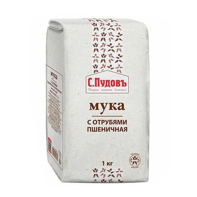 Мука С.Пудовъ пшеничная с отрубями 1кг