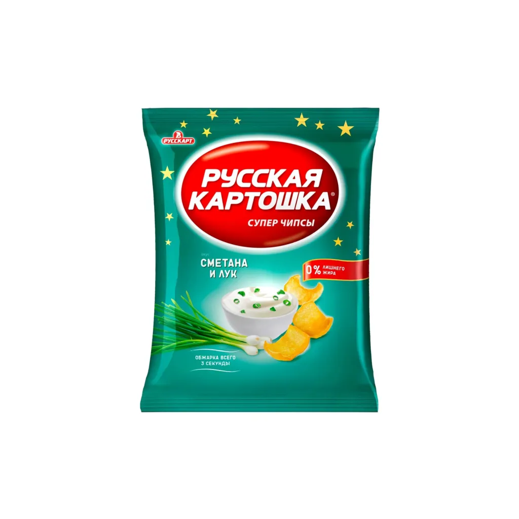 Чипсы Русская Картошка сметана и лук 80 г