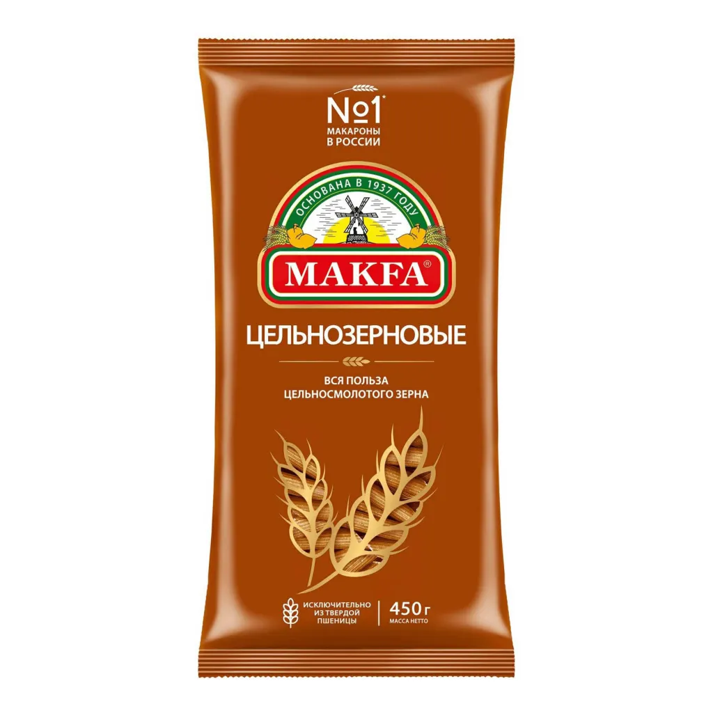 Макароны Makfa Перья любительские цельнозерновые 450г