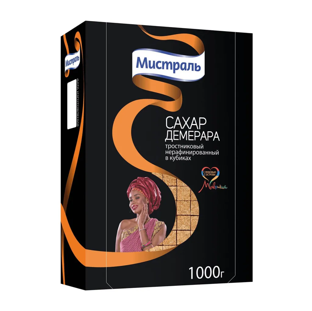 Сахар Мистраль тростниковый кубики нерафинированный 1кг