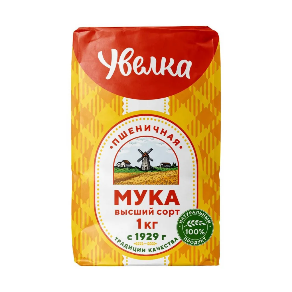 Мука Увелка пшеничная в/с 1кг