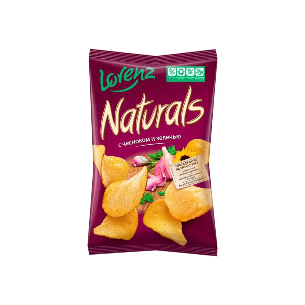 Чипсы Натуралс с чесноком и зеленью 100 г