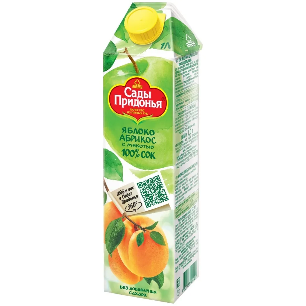 Сок Сады Придонья 1л яблоко абрикос без сахара