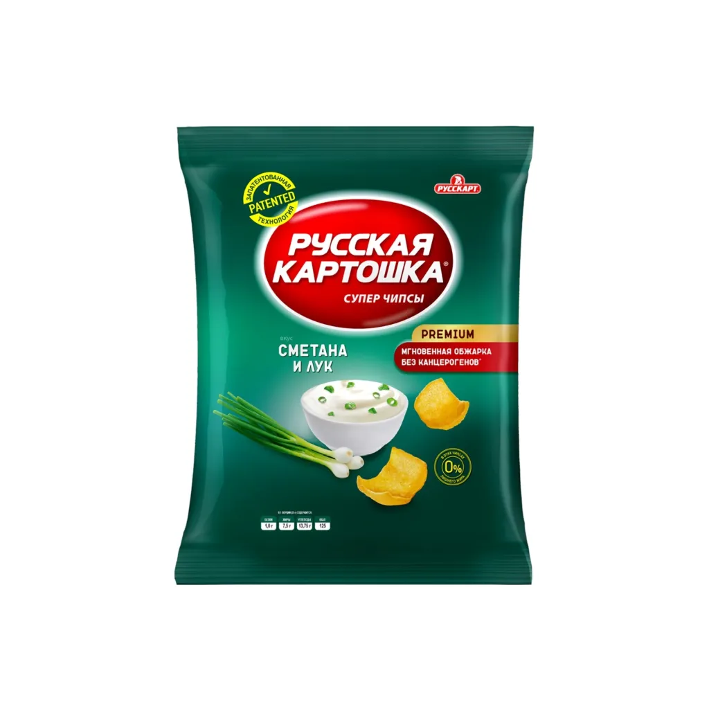 Чипсы Русская Картошка сметана и лук 140 г