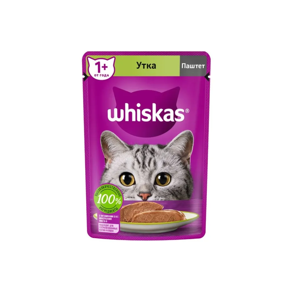 Корм Вискас паштет с уткой 75г