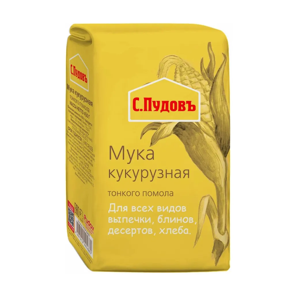 Мука С.Пудовъ кукурузная тонкого помола 450г