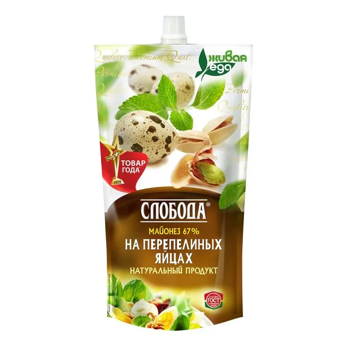 Майонез Слобода на перепелиных яйцах 67% 400г